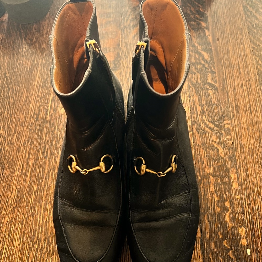 GUCCI HORSE-BIT BOOTS LEATHER SIZE 8
